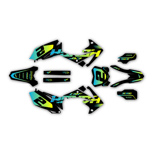 honda crf450r graphics kit 2009-2012 flight series lime
