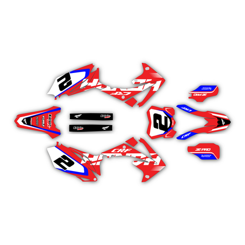 honda crf250r graphics kit 2010-2013 flight series red
