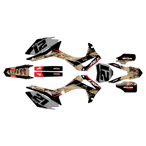 honda crf250r graphics kit 2014-2017 semper series brown