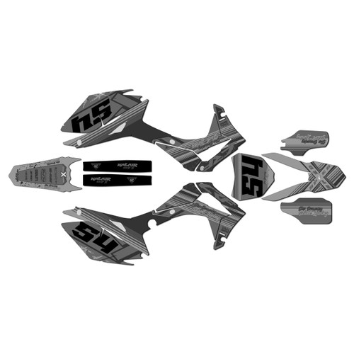 honda crf450r graphics kit 2013-2016 split series smoke