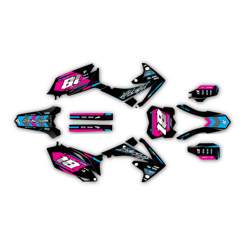 honda crf450r graphics kit 2009-2012 rebel series magenta