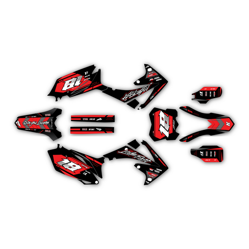 honda crf250r graphics kit 2010-2013 rebel series red