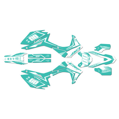 honda crf450r graphics kit 2013-2016 unit series teal-shift