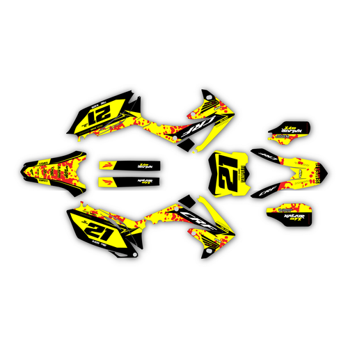 honda crf450r graphics kit 2009-2012 semperfi series yellow