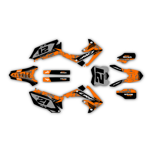 honda crf450r graphics kit 2009-2012 semperfi series orange