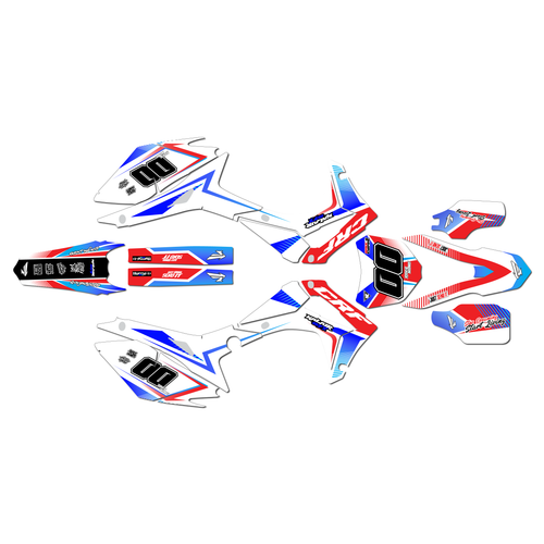 honda crf250r graphics kit 2014-2017 unit series red-blue