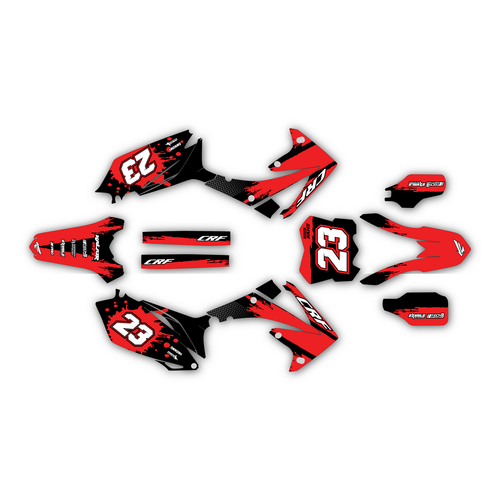 honda crf450r graphics kit 2009-2012 splash series red