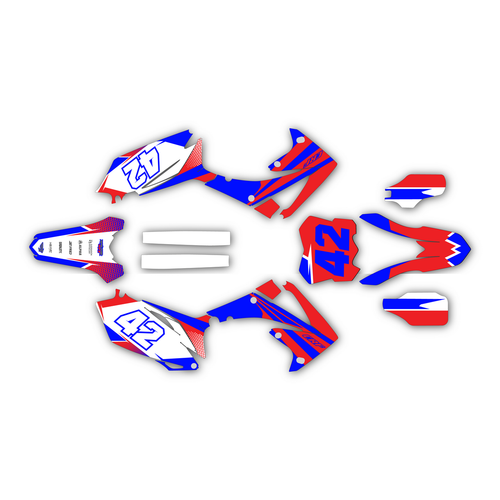 honda crf450r graphics kit 2009-2012 team series red-blue
