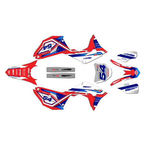 honda crf250r graphics kit 2018-2021 charged series red