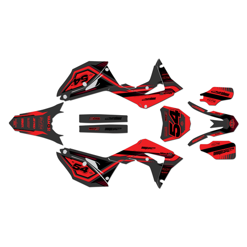 honda crf250r graphics kit 2018-2021 charged series red-shift
