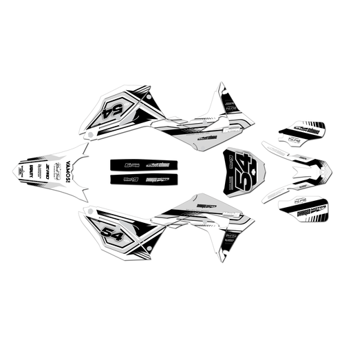 honda crf250r graphics kit 2018-2021 charged series white
