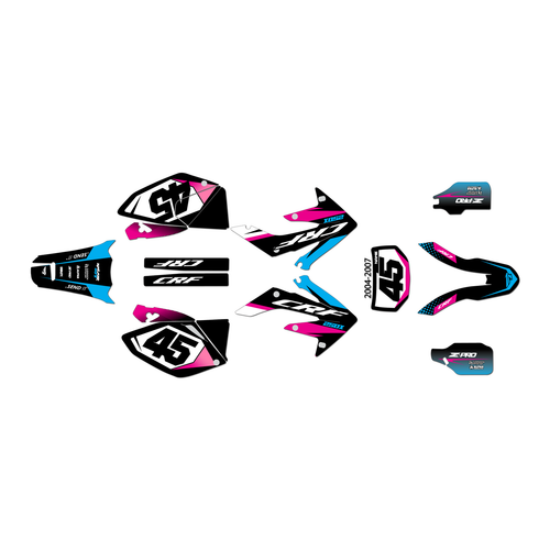 honda crf250x graphics kit 2004-2007 division series magenta