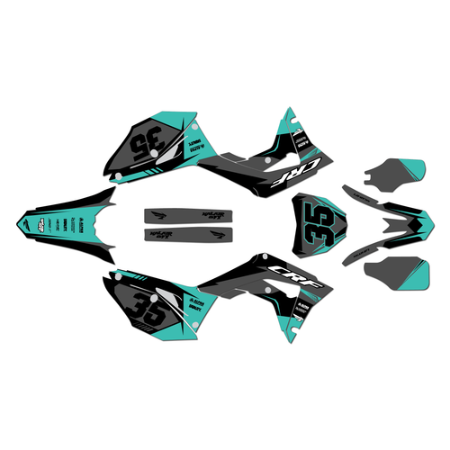 honda crf450r graphics kit 2017-2020 dream series teal