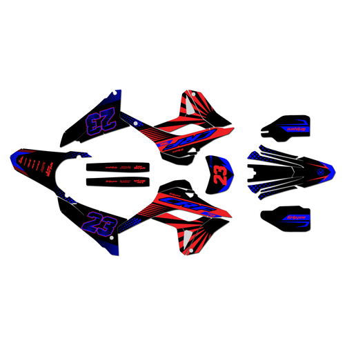 honda crf300l graphics kit 2021-2026 fh series blue-red