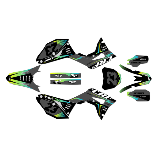 honda crf250r graphics kit 2018-2021 evader series lime