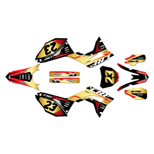 honda crf450r graphics kit 2017-2020 evader series red