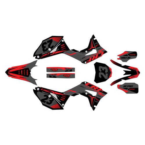 honda crf450r graphics kit 2017-2020 evader series red-shift