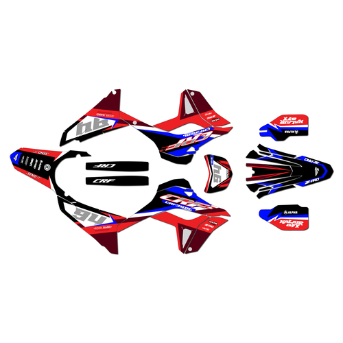honda crf300l graphics kit 2021-2026 imperator series red