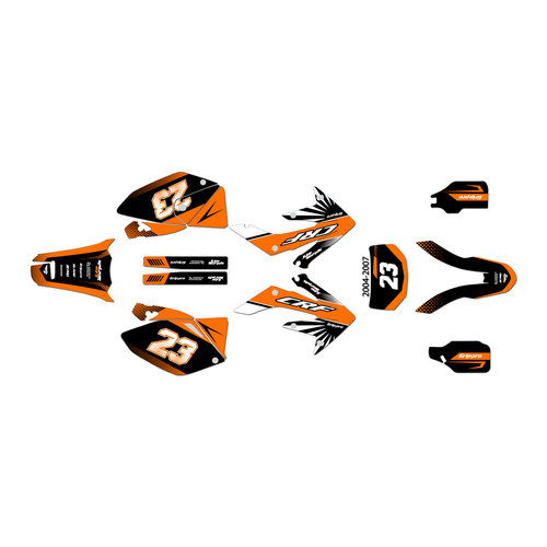 honda crf250x graphics kit 2004-2007 fh series orange