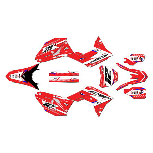 honda crf250r graphics kit 2018-2021 lethal series red