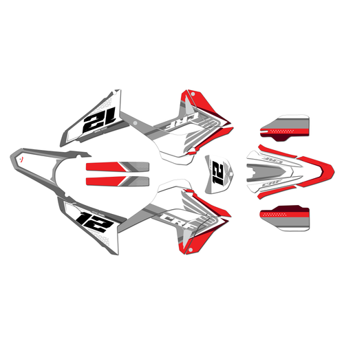 honda crf300l graphics kit 2021-2026 keplar series grey