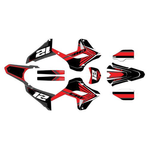 honda crf300l graphics kit 2021-2026 keplar series black
