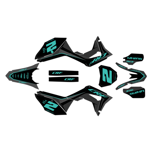 honda crf450r graphics kit 2017-2020 lightning series teal-shift