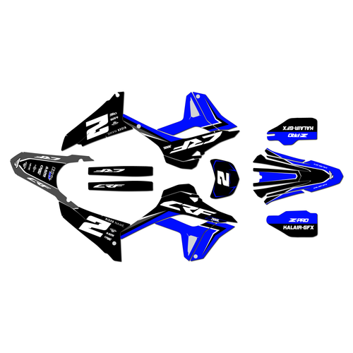 honda crf300l graphics kit 2021-2026 lightning series blue