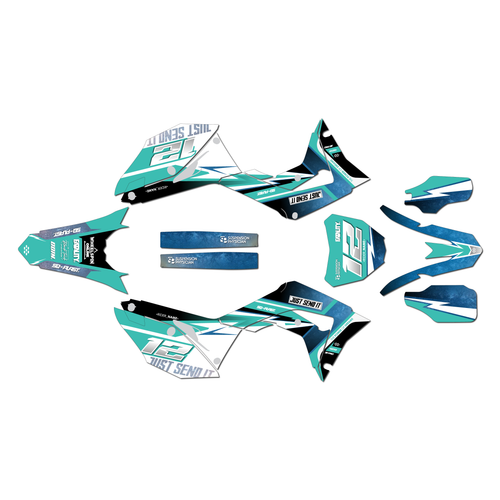 honda crf250r graphics kit 2018-2021 lite series teal