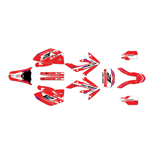 honda crf250x graphics kit 2004-2007 lethal series red