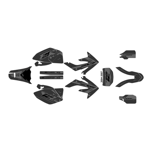honda crf250x graphics kit 2004-2007 lethal series smoke