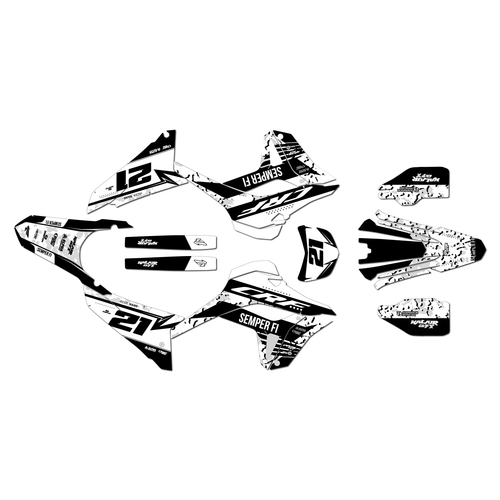 honda crf300l graphics kit 2021-2026 semper series white