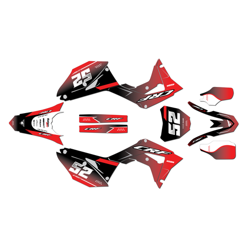 honda crf250r graphics kit 2018-2021 ominous series red