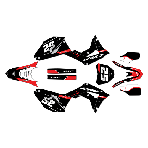 honda crf250r graphics kit 2018-2021 ominous series red-shift
