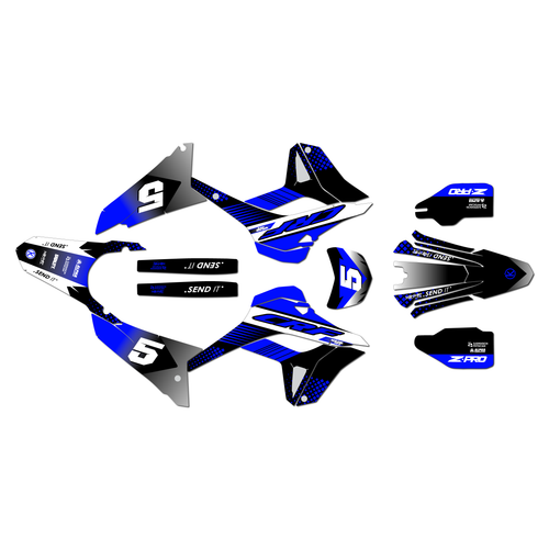 honda crf300l graphics kit 2021-2026 turbo series blue
