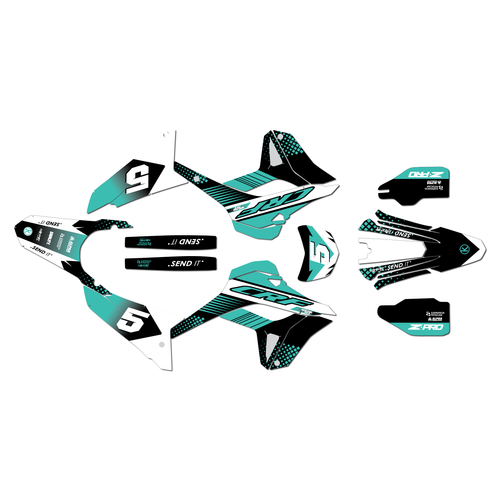 honda crf300l graphics kit 2021-2026 turbo series teal