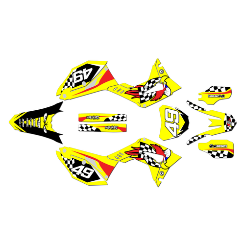 honda crf450r graphics kit 2017-2020 pecker series yellow