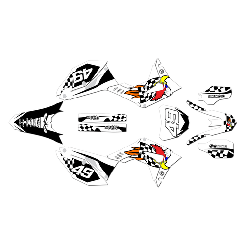 honda crf450r graphics kit 2017-2020 pecker series white