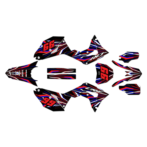 honda crf250r graphics kit 2018-2021 prime series red-blue