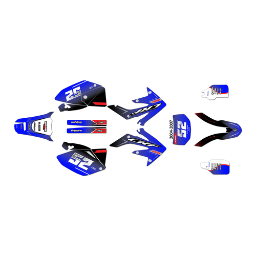 honda crf250x graphics kit 2004-2007 ominous series blue