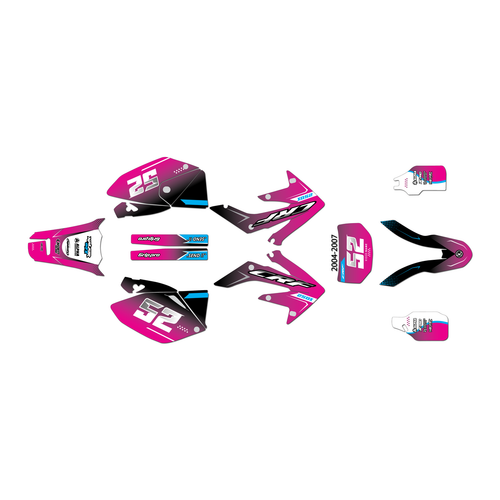 honda crf250x graphics kit 2004-2007 ominous series magenta