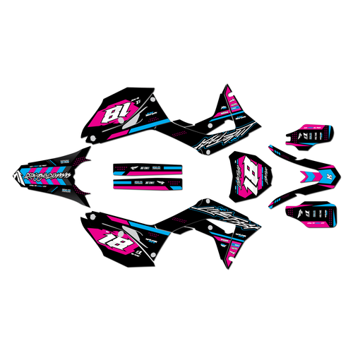 honda crf450r graphics kit 2017-2020 rebel series magenta