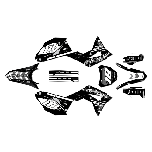 honda crf250r graphics kit 2018-2021 rebel series white