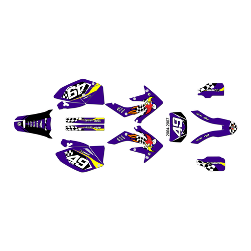 honda crf250x graphics kit 2004-2007 pecker series purple