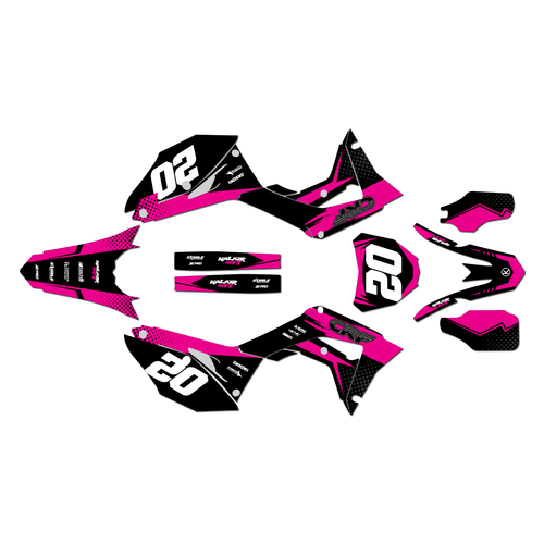 honda crf250r graphics kit 2018-2021 spear series magenta