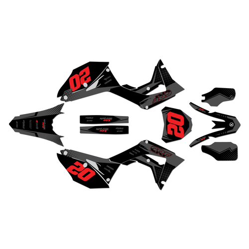honda crf450r graphics kit 2017-2020 spear series smoke