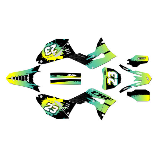 honda crf250r graphics kit 2018-2021 splash series lime