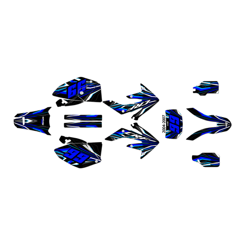 honda crf250x graphics kit 2004-2007 prime series blue