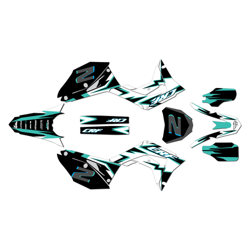 honda crf250r graphics kit 2018-2021 vision series teal