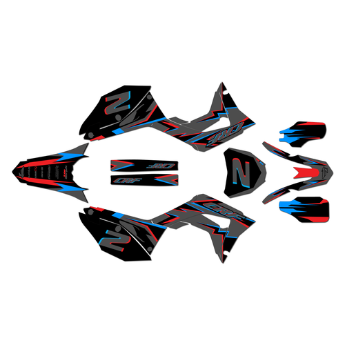 honda crf450r graphics kit 2017-2020 vision series smoke